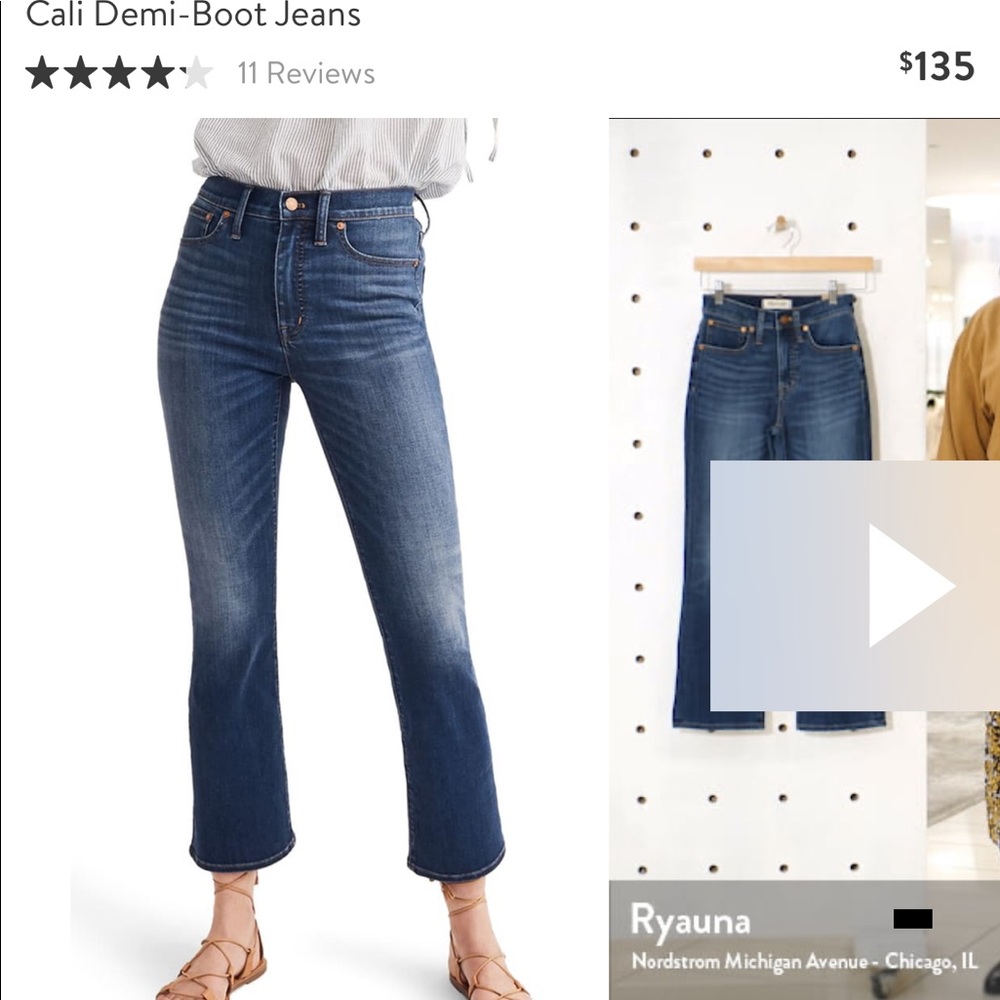 Madewell Cali denim bootcut jeans with frayed hem